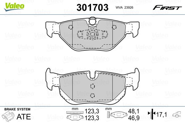 VALEO 301703 Brake Pad Set, disc brake