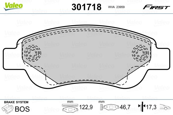 VALEO 301718 Brake Pad Set, disc brake