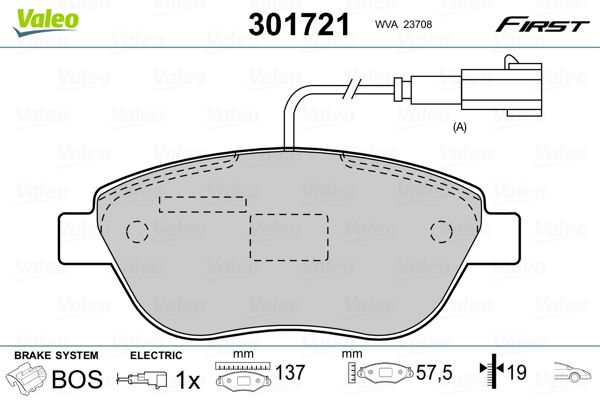 VALEO 301721 Brake Pad Set, disc brake