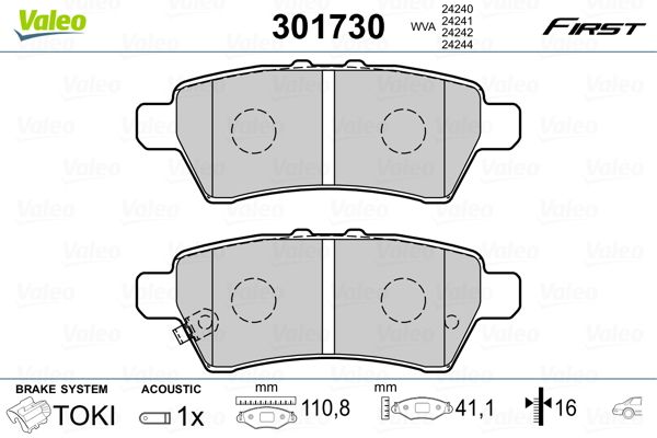 VALEO 301730 Brake Pad Set, disc brake
