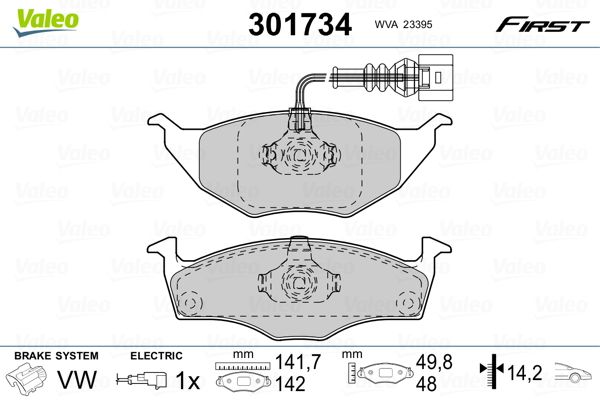 VALEO 301734 Brake Pad Set, disc brake