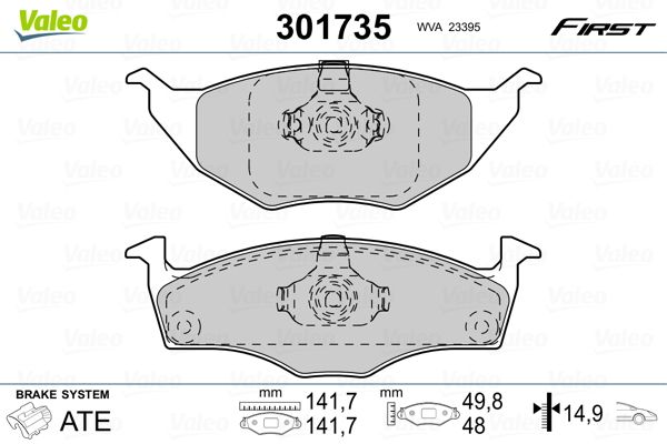 VALEO 301735 Brake Pad Set, disc brake