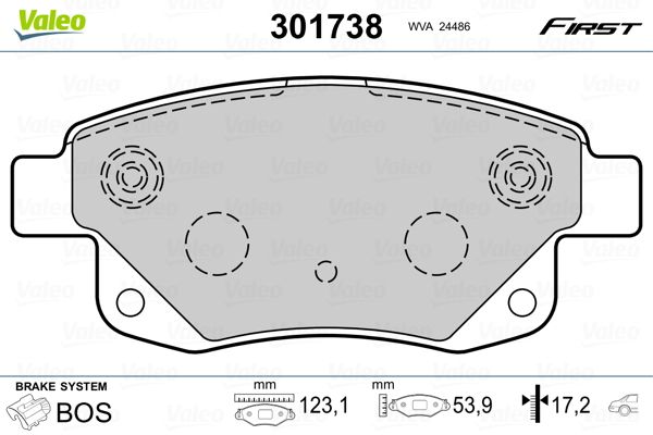 VALEO 301738 Brake Pad Set, disc brake