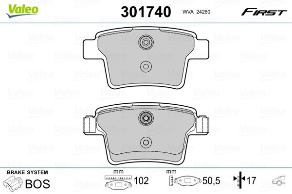 VALEO 301740 Brake Pad Set, disc brake