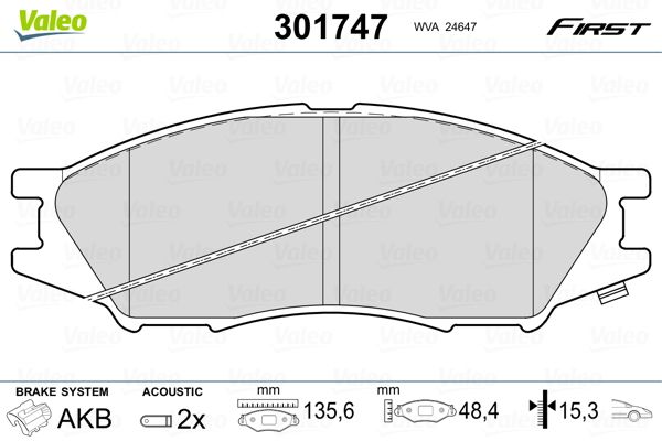 VALEO 301747 Brake Pad Set, disc brake