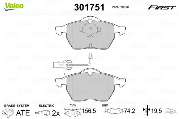 VALEO 301751 Brake Pad Set, disc brake