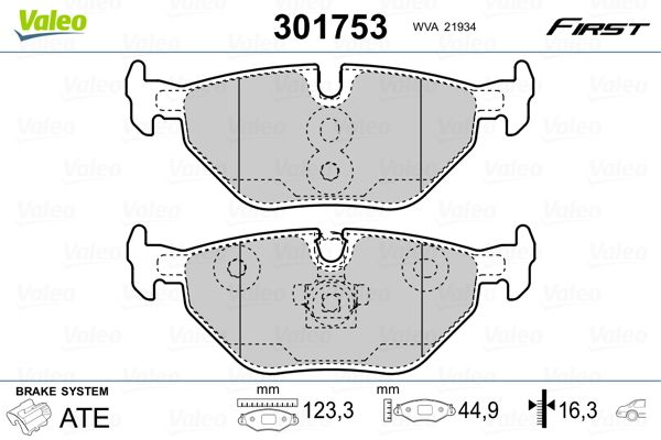 VALEO 301753 Brake Pad Set, disc brake