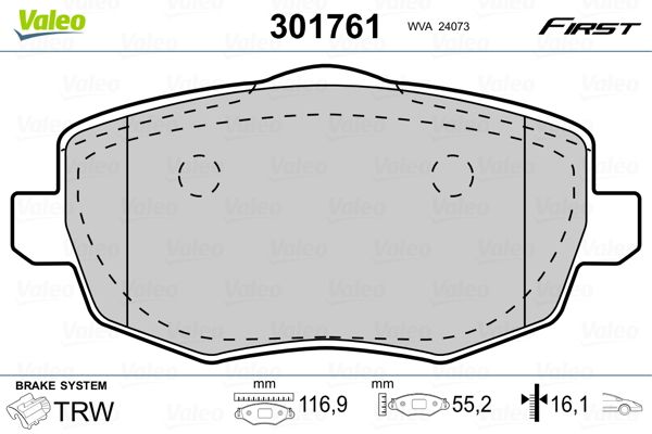 VALEO 301761 Brake Pad Set, disc brake