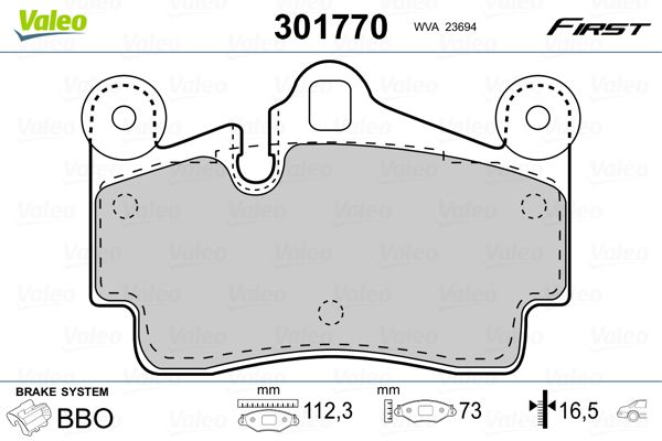 VALEO 301770 Brake Pad Set, disc brake