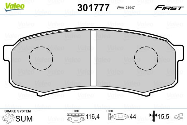 VALEO 301777 Brake Pad Set, disc brake