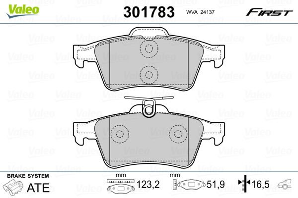 VALEO 301783 Brake Pad Set, disc brake