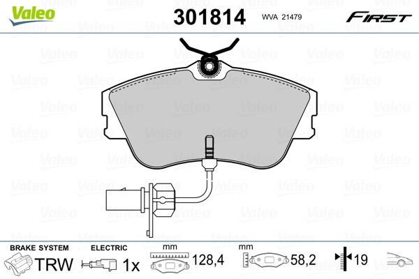 VALEO 301814 Brake Pad Set, disc brake