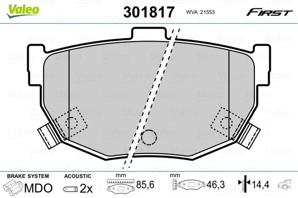 VALEO 301817 Brake Pad Set, disc brake
