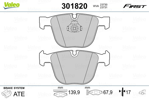VALEO 301820 Brake Pad Set, disc brake