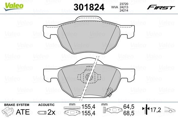 VALEO 301824 Brake Pad Set, disc brake