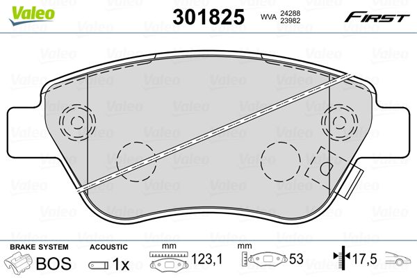 VALEO 301825 Brake Pad Set, disc brake