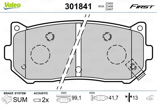 VALEO 301841 Brake Pad Set, disc brake