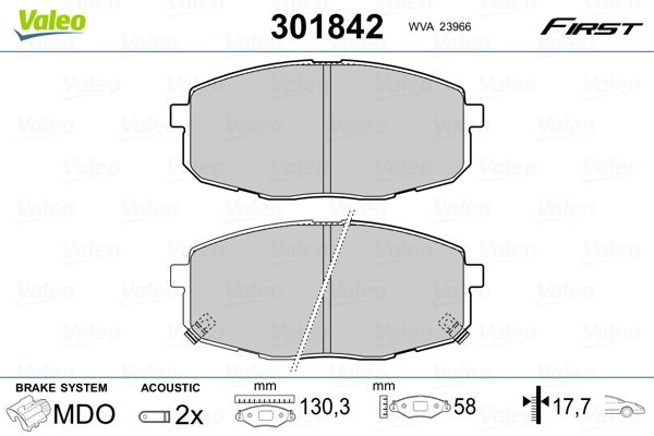 VALEO 301842 Brake Pad Set, disc brake