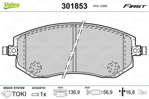 VALEO 301853 Brake Pad Set, disc brake