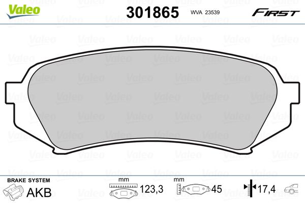 VALEO 301865 Brake Pad Set, disc brake