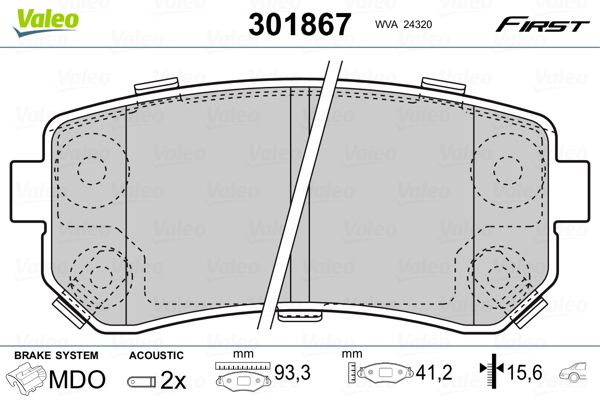VALEO 301867 Brake Pad Set, disc brake