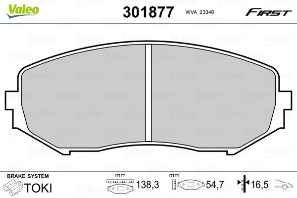 VALEO 301877 Brake Pad Set, disc brake