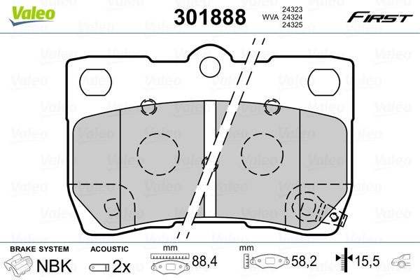 VALEO 301888 Brake Pad Set, disc brake