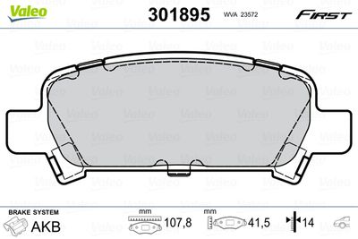 Brake Pad Set, disc brake VALEO 301895