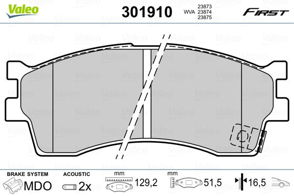 VALEO 301910 Brake Pad Set, disc brake