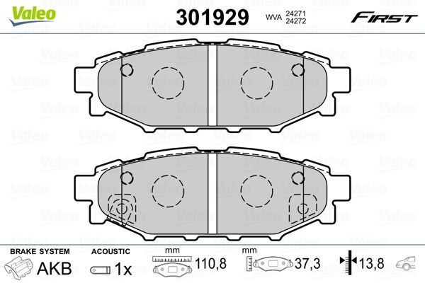 VALEO 301929 Brake Pad Set, disc brake