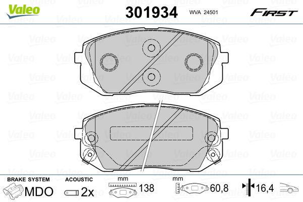 VALEO 301934 Brake Pad Set, disc brake