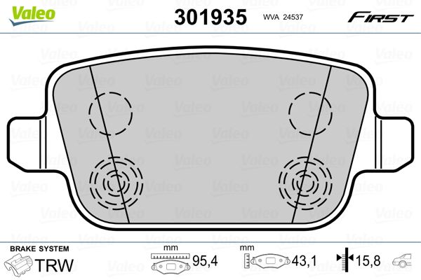 VALEO 301935 Brake Pad Set, disc brake