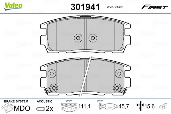 VALEO 301941 Brake Pad Set, disc brake