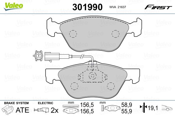 VALEO 301990 Brake Pad Set, disc brake