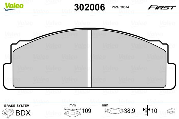 VALEO 302006 Brake Pad Set, disc brake