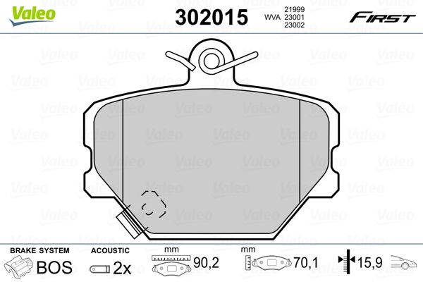 VALEO 302015 Brake Pad Set, disc brake