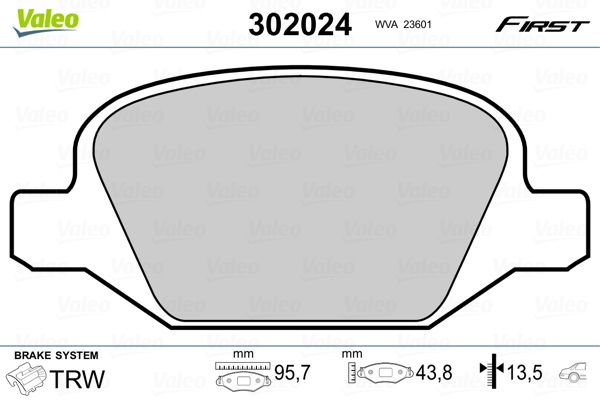 VALEO 302024 Brake Pad Set, disc brake