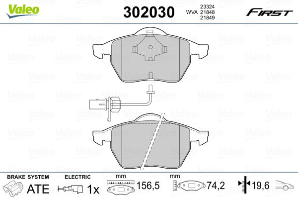 VALEO 302030 Brake Pad Set, disc brake