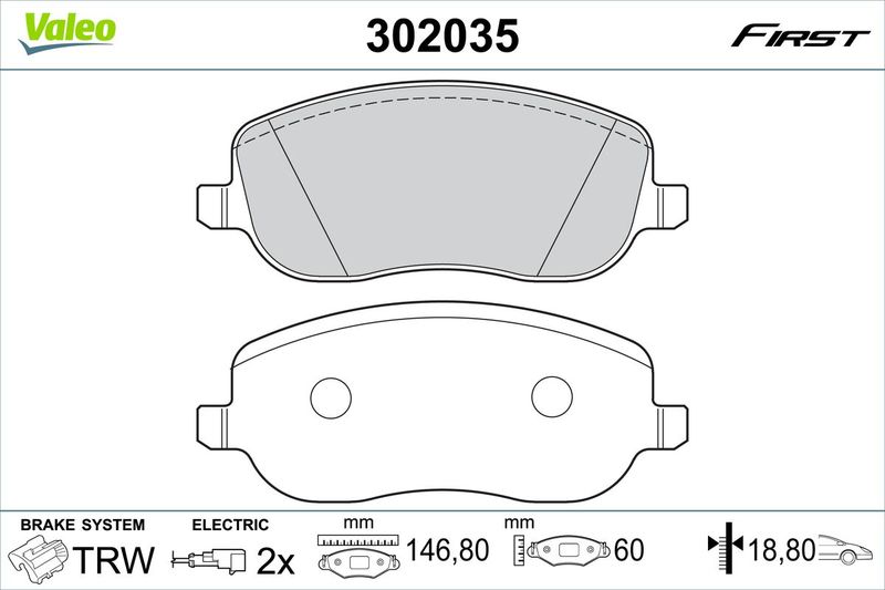 VALEO 302035 Brake Pad Set, disc brake