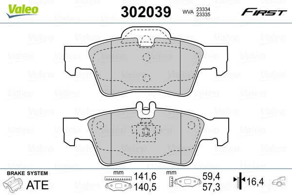 VALEO 302039 Brake Pad Set, disc brake