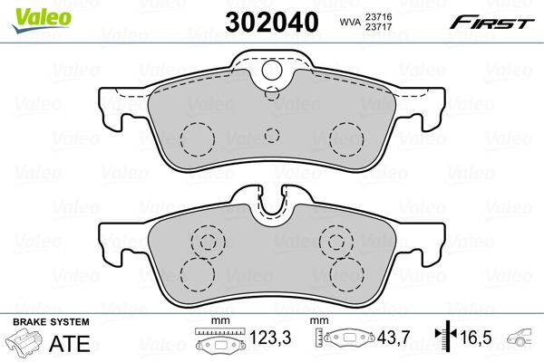 VALEO 302040 Brake Pad Set, disc brake