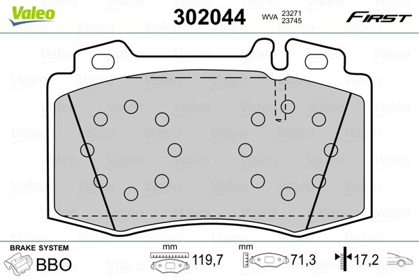 VALEO 302044 Brake Pad Set, disc brake