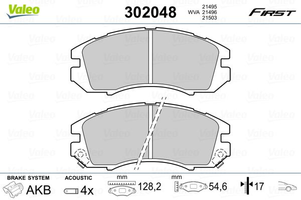 VALEO 302048 Brake Pad Set, disc brake
