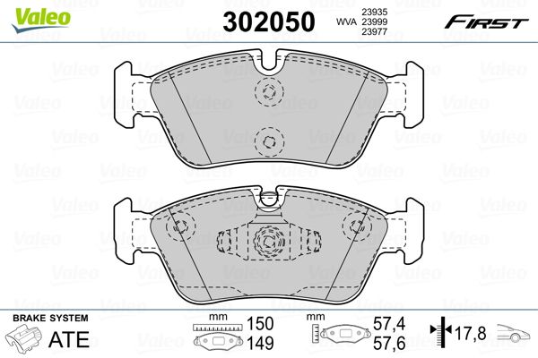 VALEO 302050 Brake Pad Set, disc brake