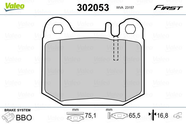 VALEO 302053 Brake Pad Set, disc brake
