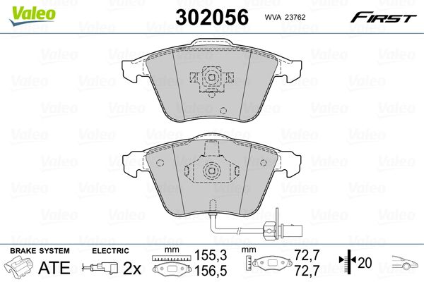VALEO 302056 Brake Pad Set, disc brake