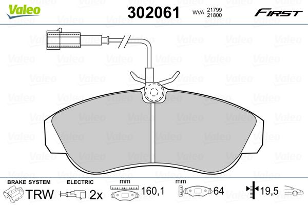 VALEO 302061 Brake Pad Set, disc brake