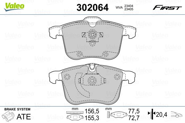 VALEO 302064 Brake Pad Set, disc brake