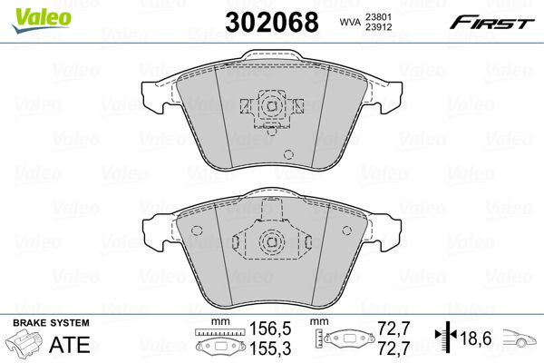 VALEO 302068 Brake Pad Set, disc brake