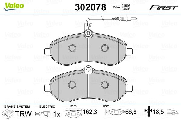 VALEO 302078 Brake Pad Set, disc brake